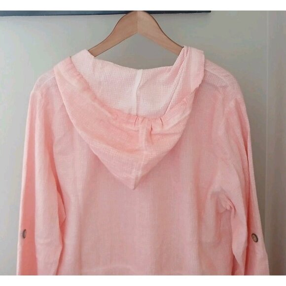 New Focus Casual Life Waffle Textured Hooded Jacket - Picture 8 of 10